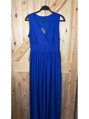 Woosea Blue Sleeveless Maxi Dress with V-Neck NWT Size Large
